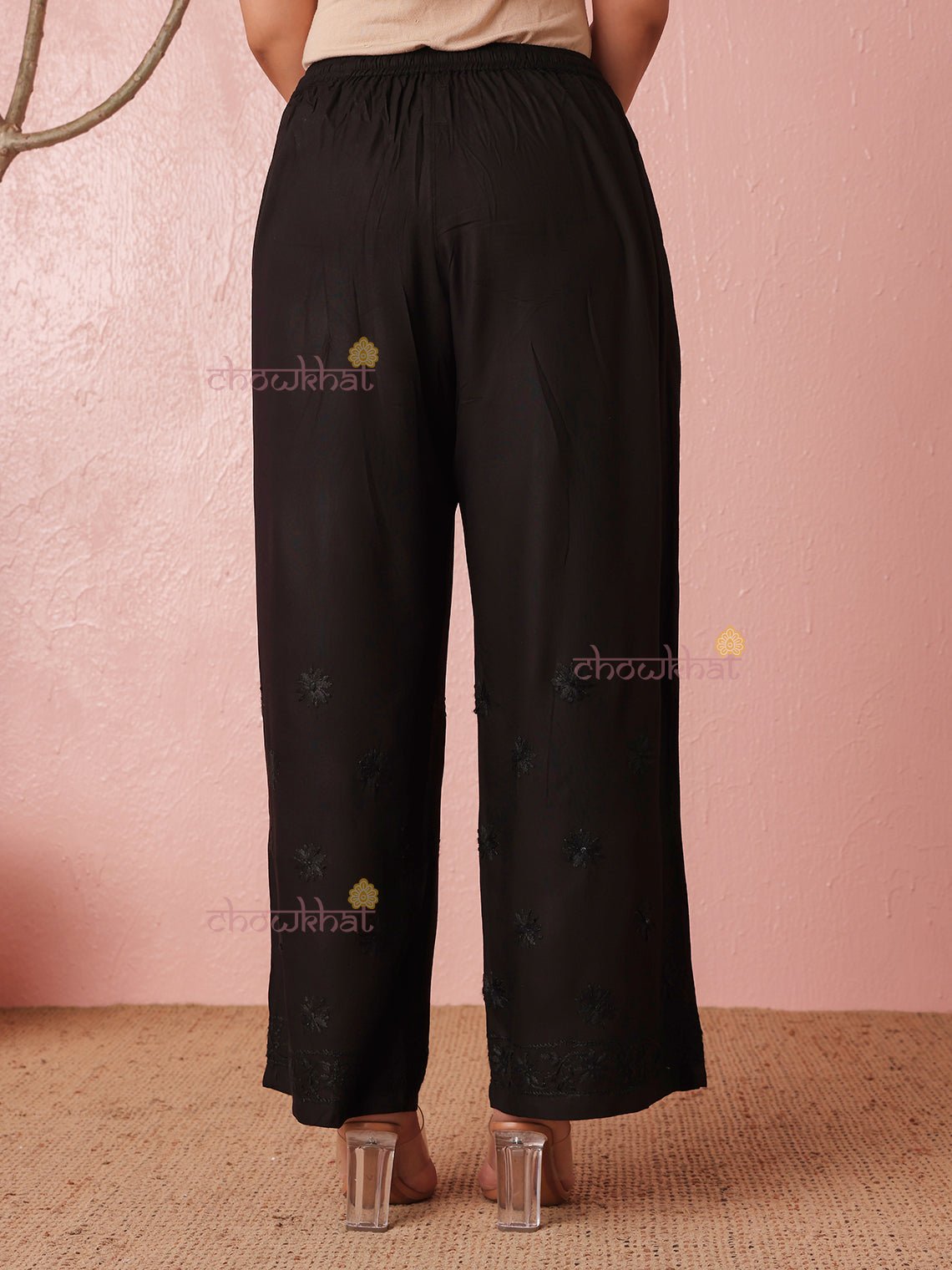 Amira Premium Rayon Chikankari Palazzo - Chowkhat Lifestyle