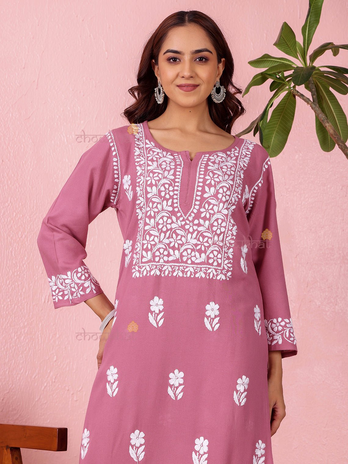 Lara Premium Rayon Straight Chikankari Kurti & Palazzo Set - Chowkhat Lifestyle