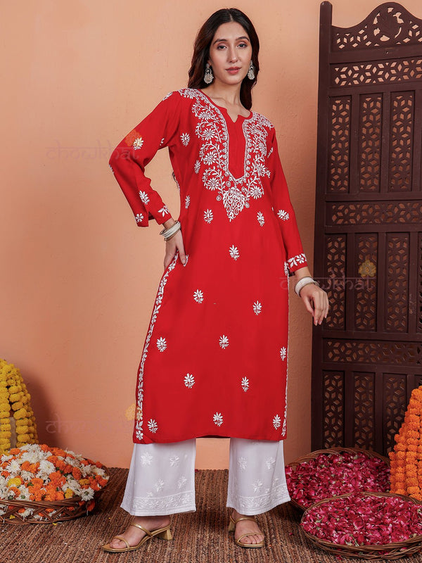 Tania Premium Modal Chikankari Kurti - Chowkhat Lifestyle