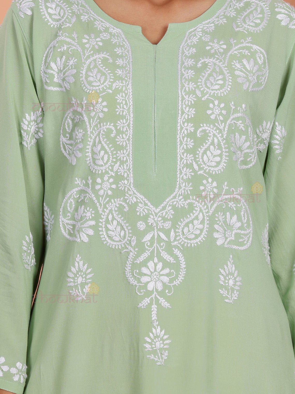 Tania Premium Modal Chikankari Kurti - Chowkhat Lifestyle