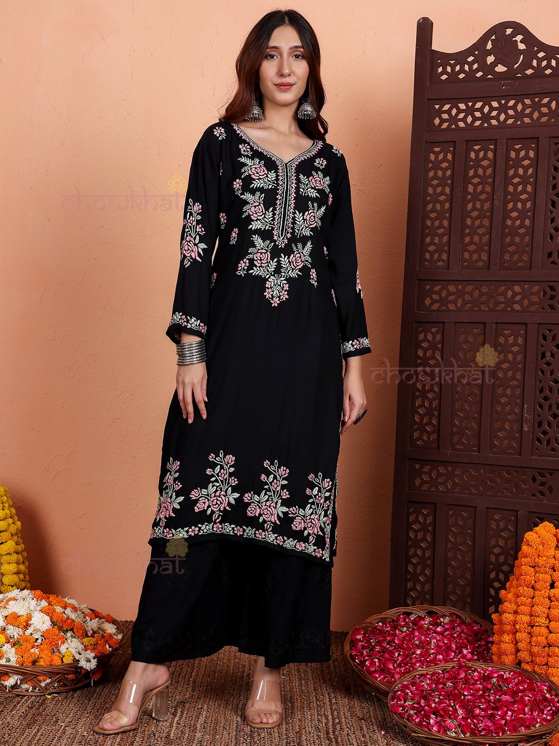 Irya Premium Rayon Multi Color Chikankari Kurti - Chowkhat Lifestyle