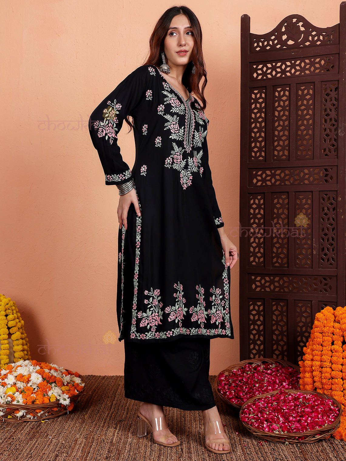 Irya Premium Rayon Multi Color Chikankari Kurti - Chowkhat Lifestyle