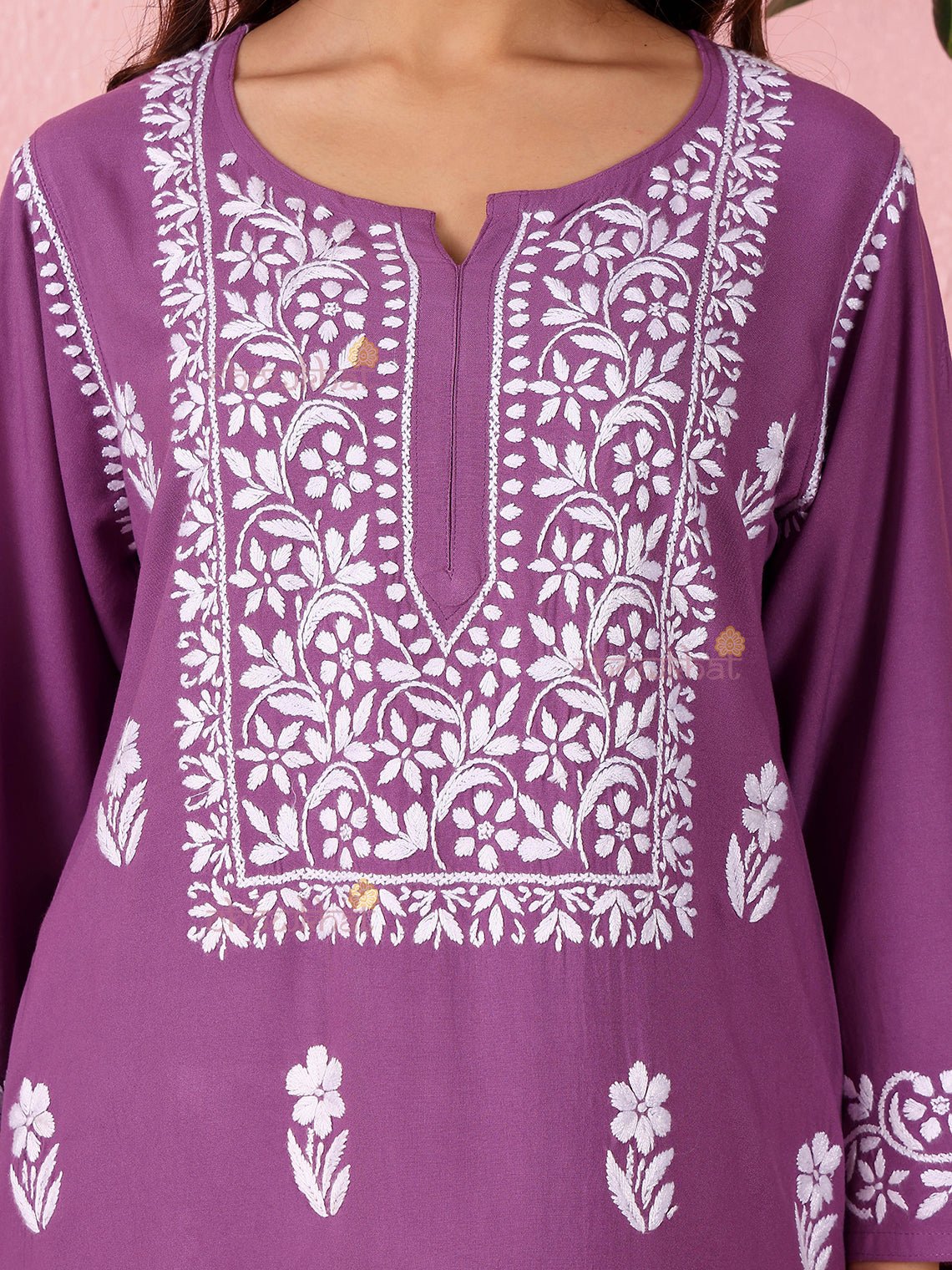 Lara Premium Rayon Straight Chikankari Kurti & Palazzo Set - Chowkhat Lifestyle
