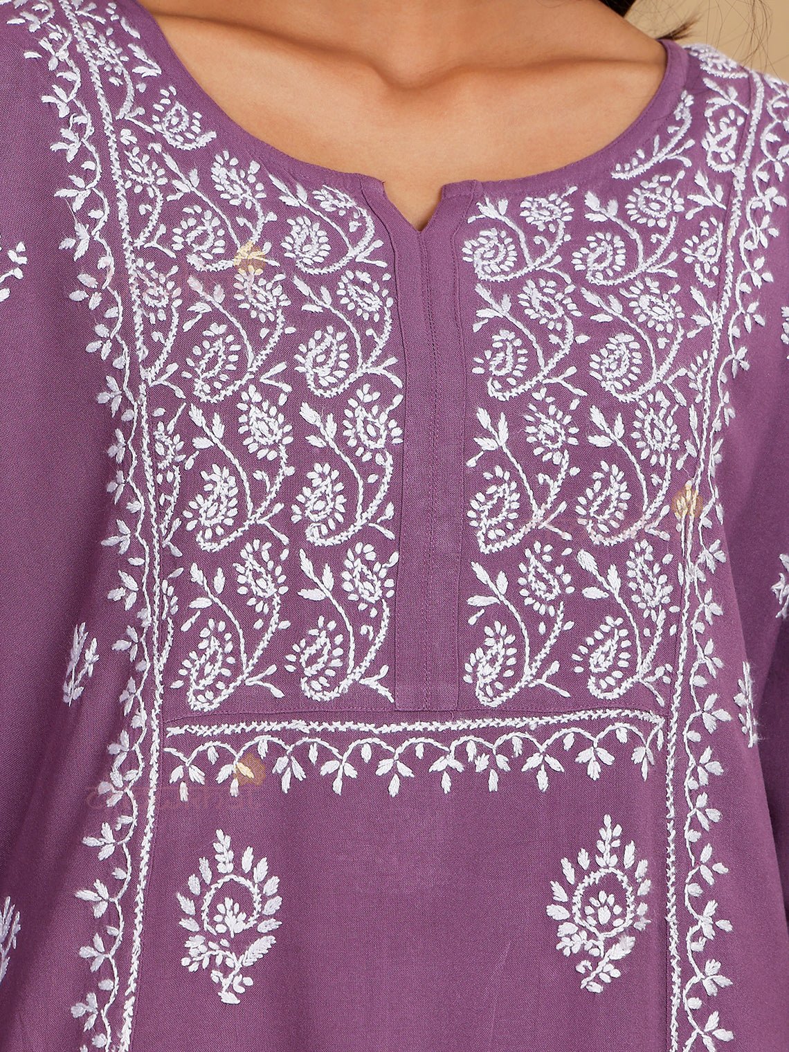 Anusha Premium Rayon Chikankari Straight Kurti - Chowkhat Lifestyle