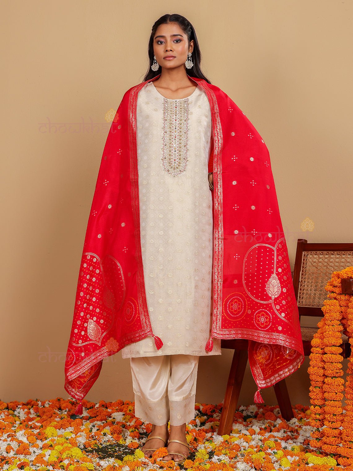 Parisha Tissue Organza Stitched Suit Set with Handwork - Chowkhat Lifestyle