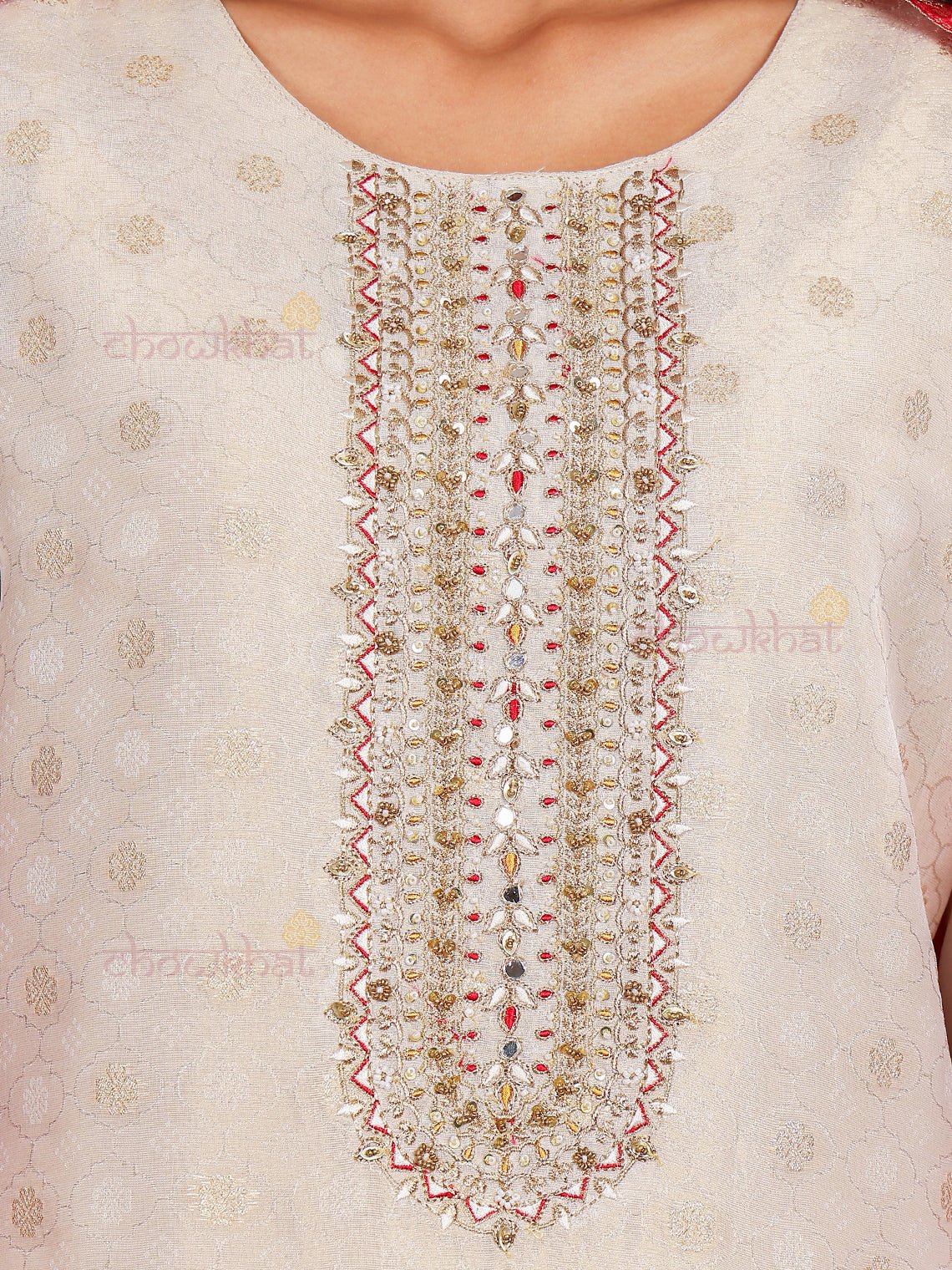 Parisha Tissue Organza Stitched Suit Set with Handwork - Chowkhat Lifestyle