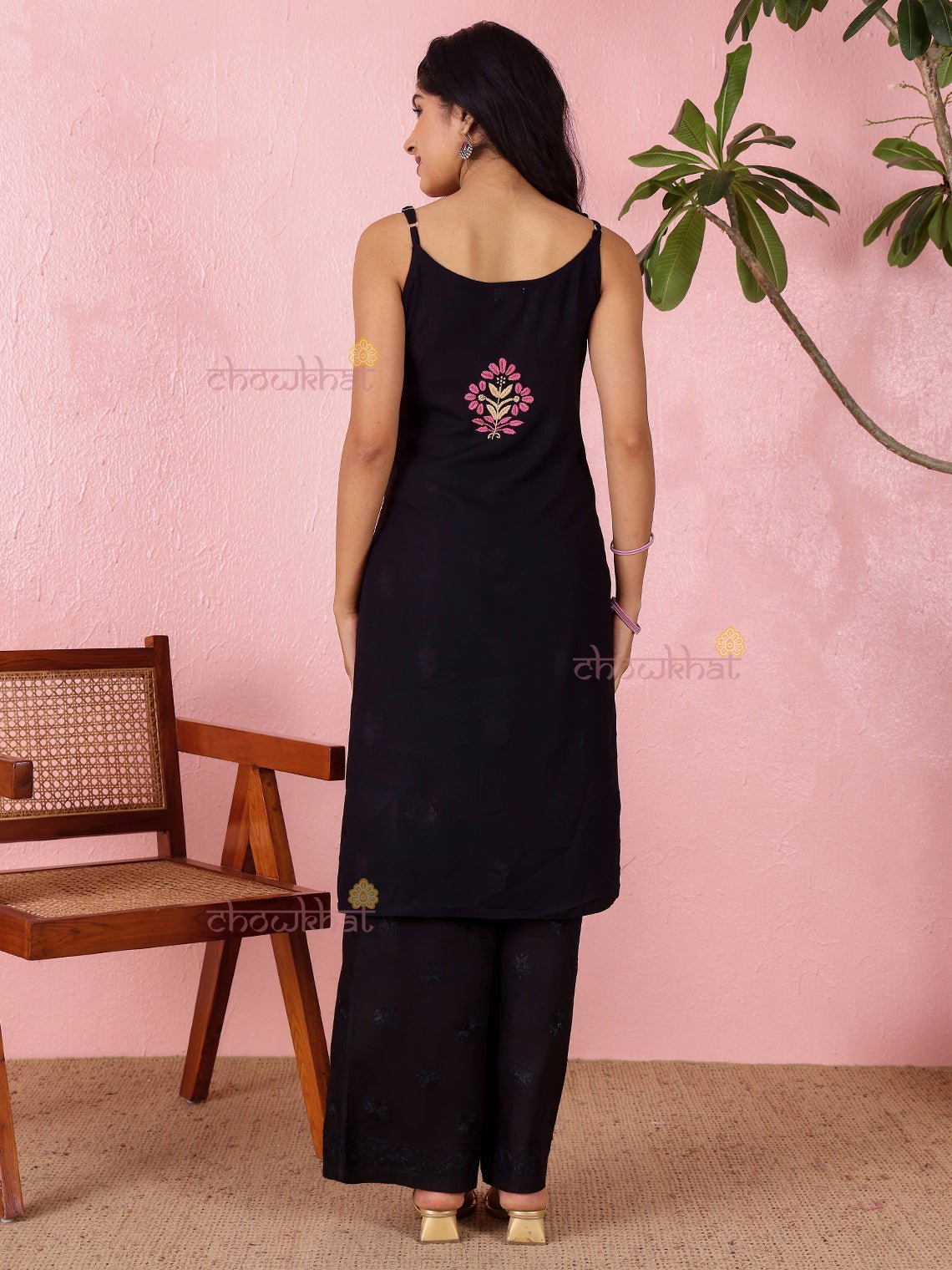 Surili Straight Long Rayon Chikankari Kurti - Chowkhat Lifestyle