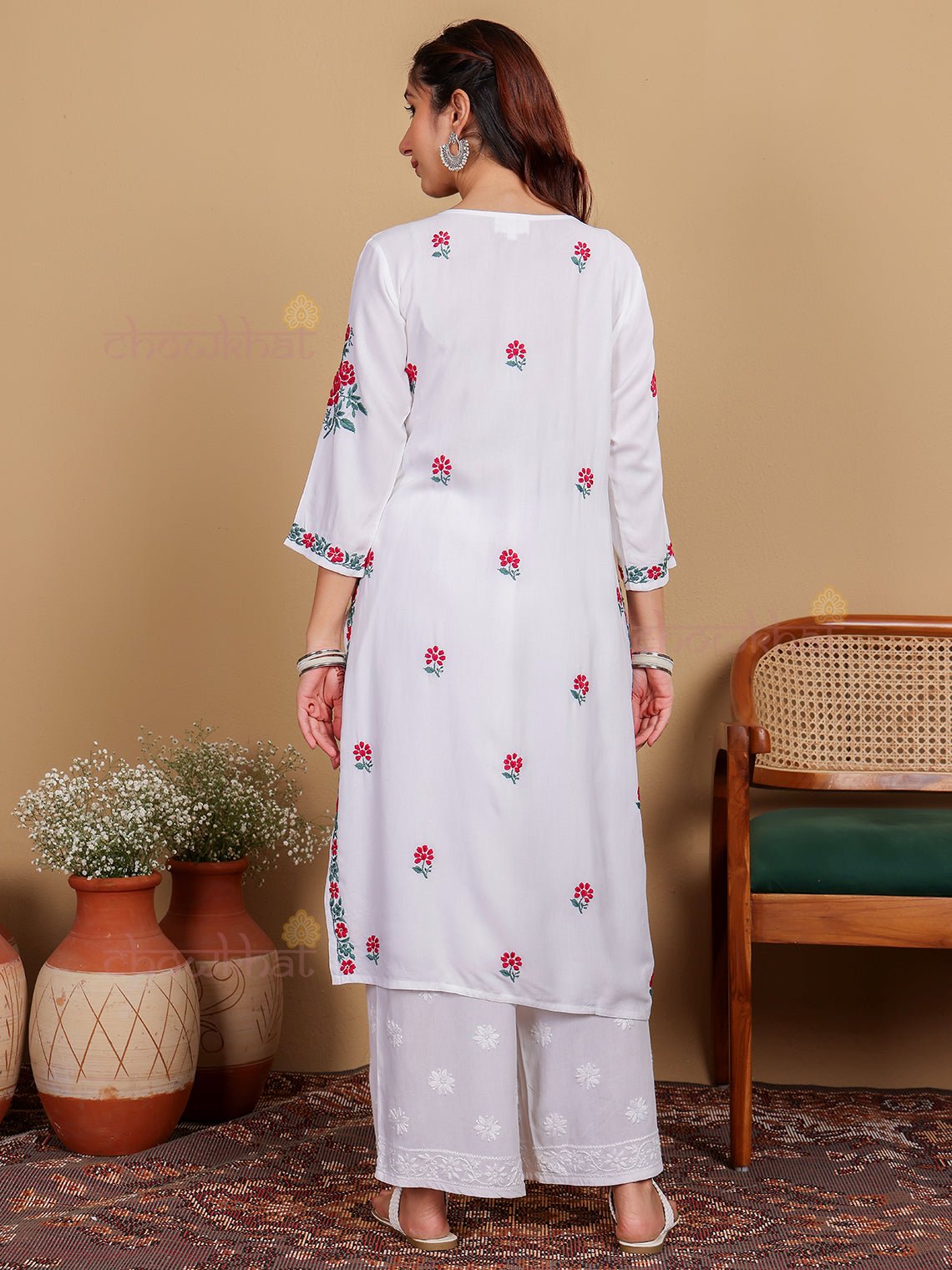 Irya Premium Rayon Multi Color Chikankari Kurti - Chowkhat Lifestyle