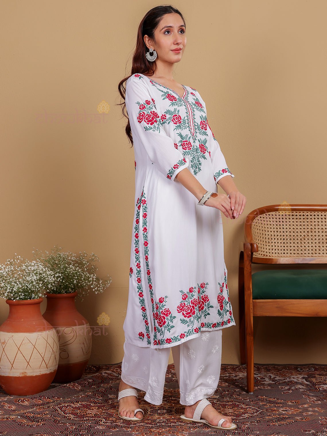 Irya Premium Rayon Multi Color Chikankari Kurti - Chowkhat Lifestyle