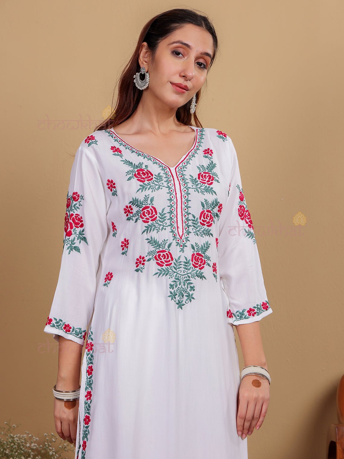 Irya Premium Rayon Multi Color Chikankari Kurti - Chowkhat Lifestyle