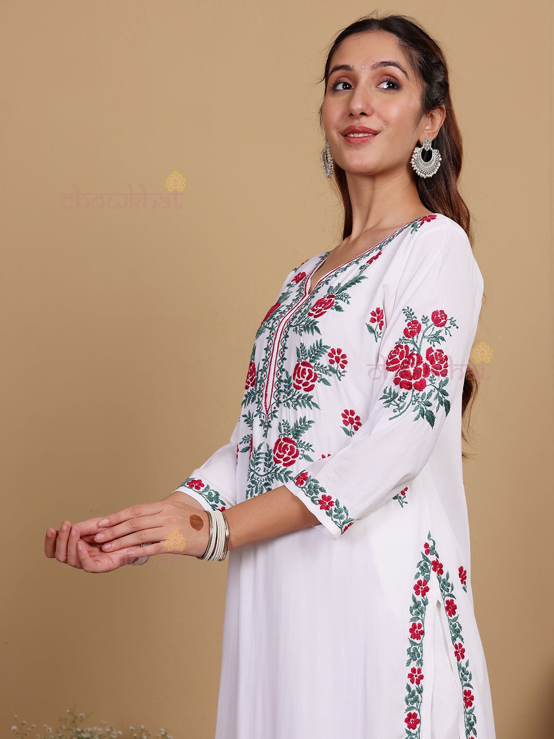 Irya Premium Rayon Multi Color Chikankari Kurti - Chowkhat Lifestyle