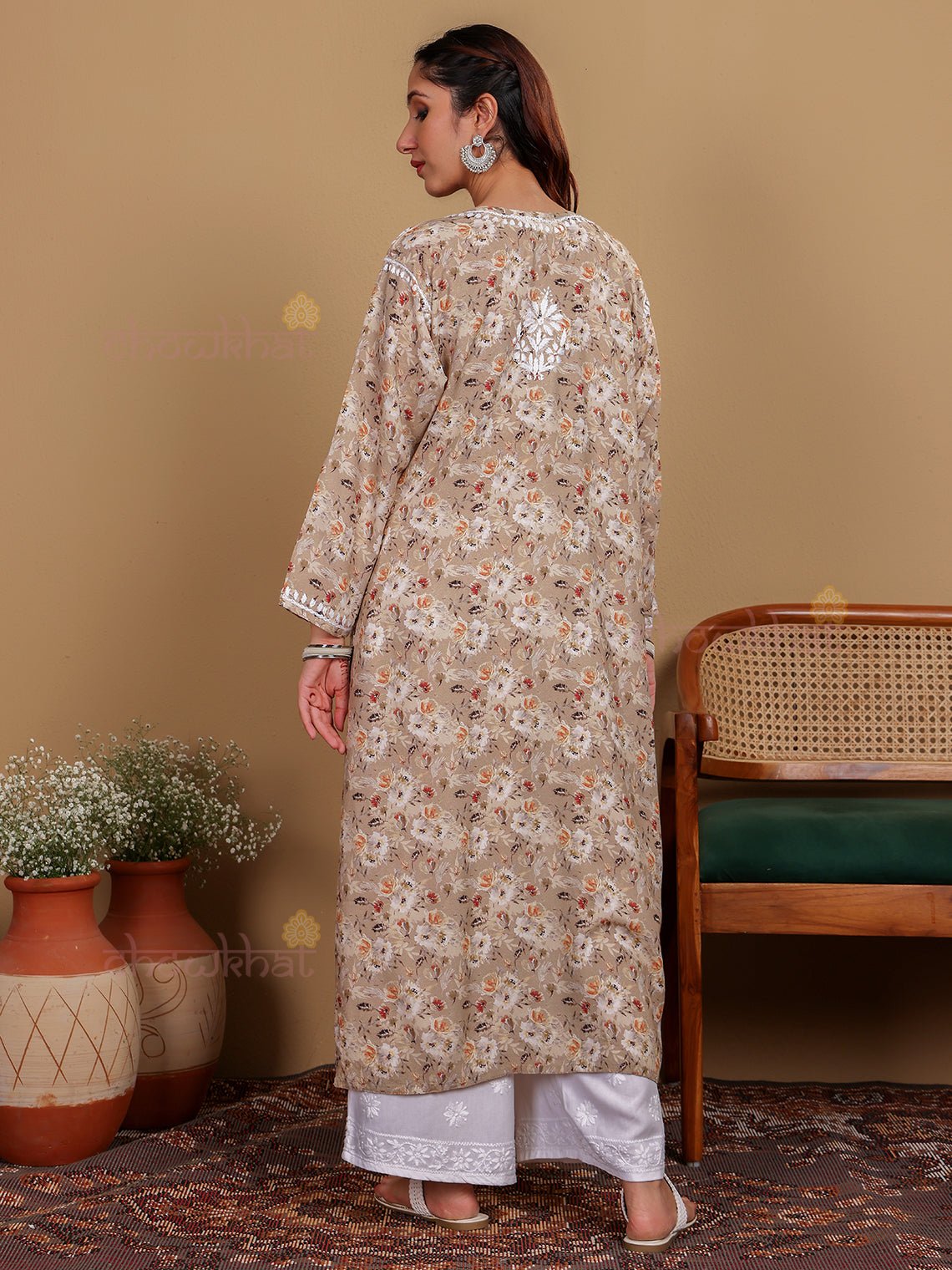 Ishani Rayon Printed Chikankari Straight Kurti - Chowkhat Lifestyle