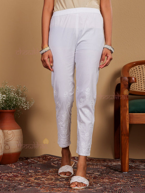 Asad Premium Cotton Chikankari Pants - Chowkhat Lifestyle