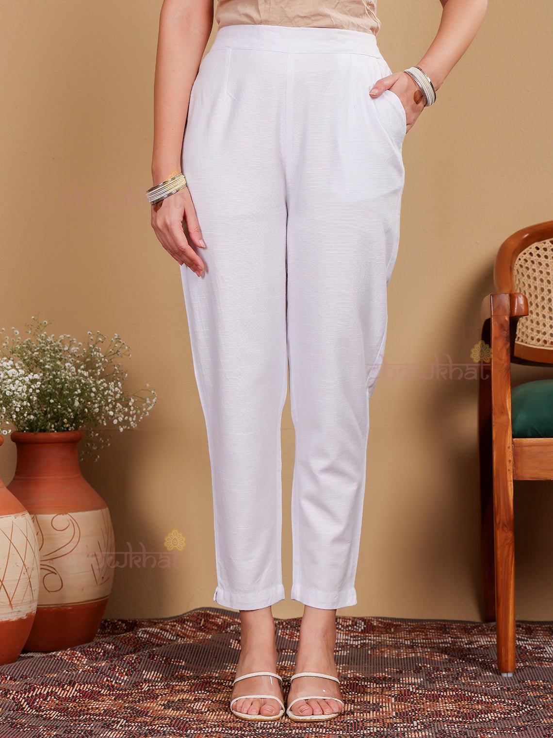 Arrya Cotton Straight Pants - Chowkhat Lifestyle