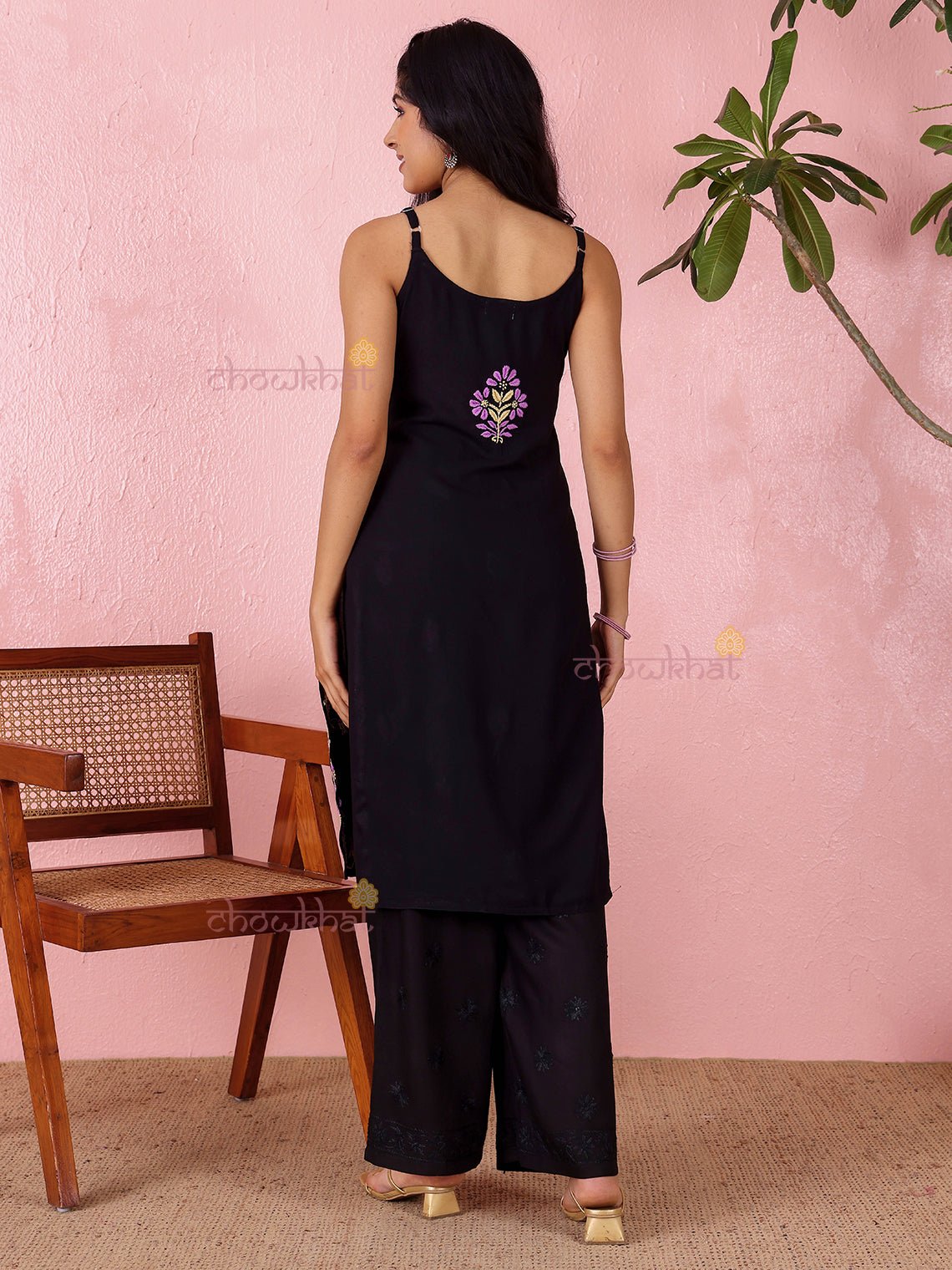 Surili Straight Long Rayon Chikankari Kurti - Chowkhat Lifestyle