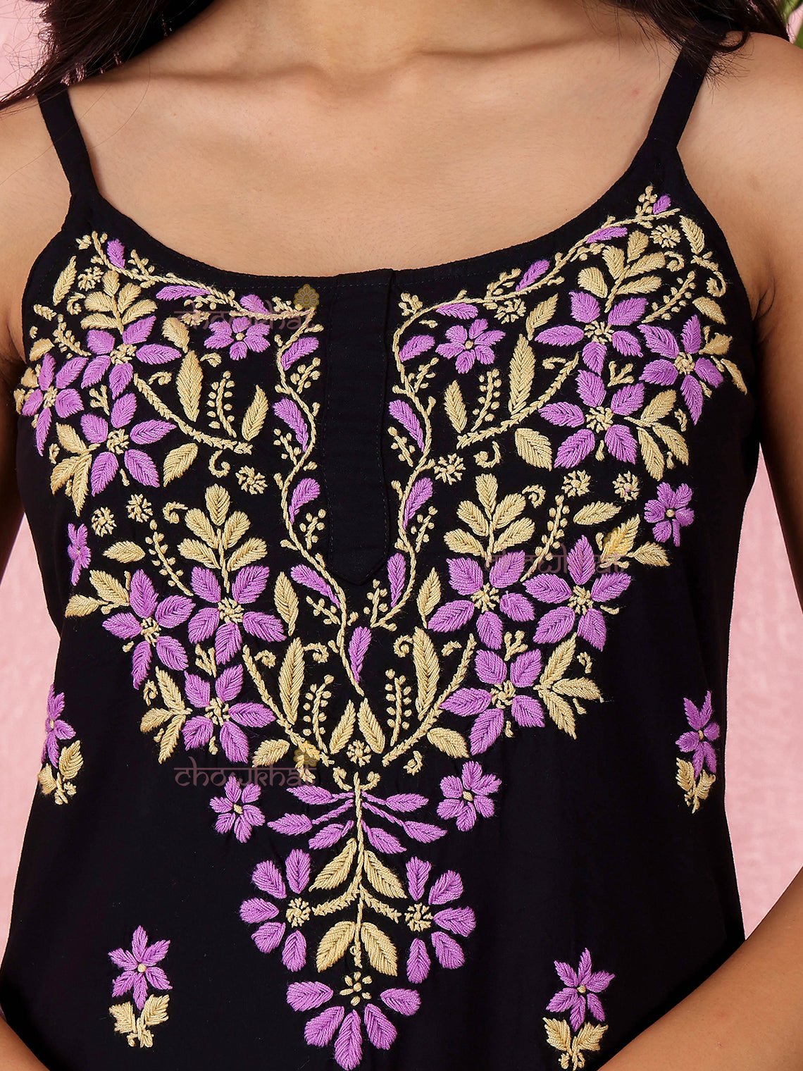 Surili Straight Long Rayon Chikankari Kurti - Chowkhat Lifestyle