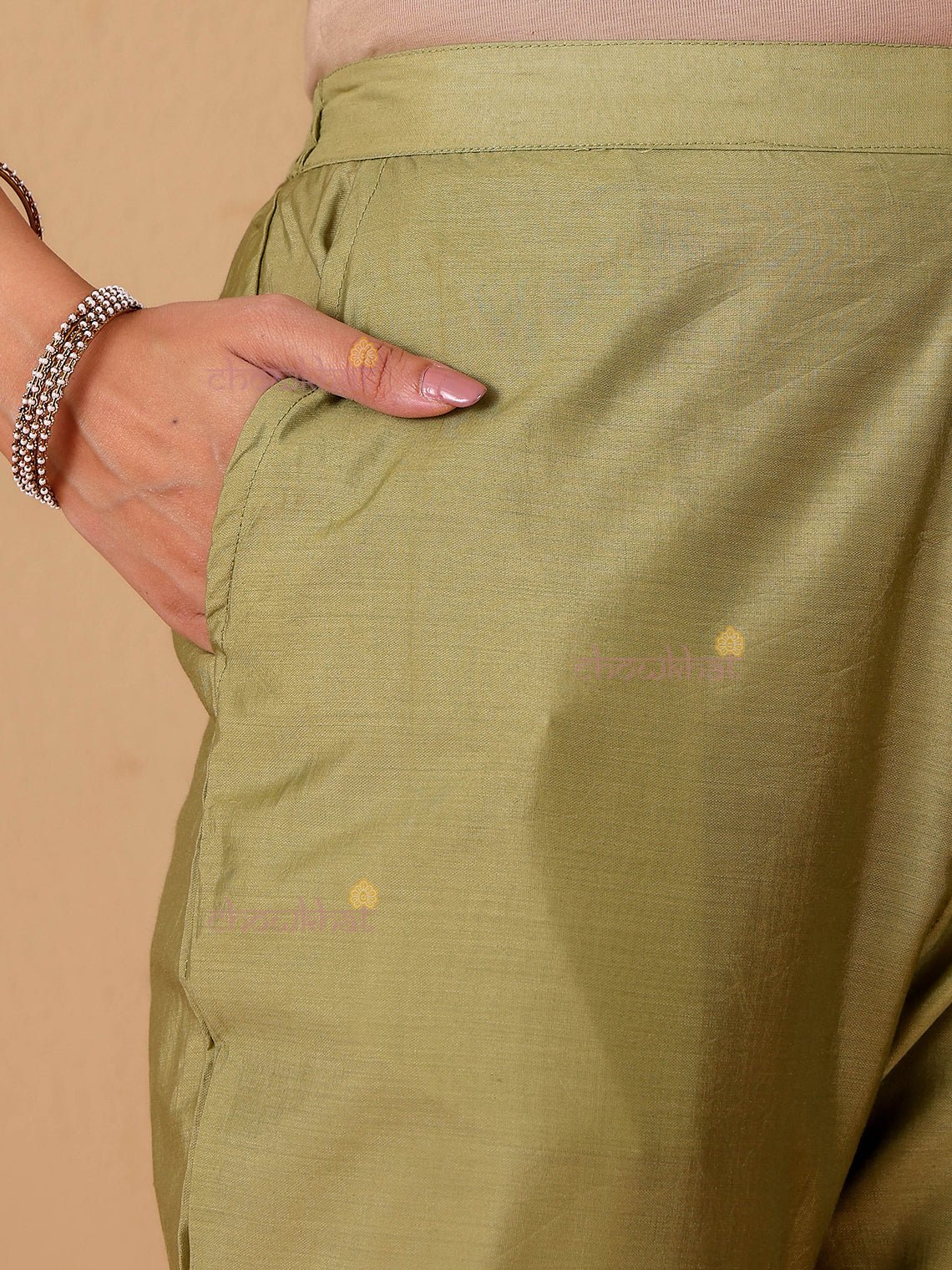 Rhea Mul Chanderi 3 Piece Nyra Style Stitched Suit Set with Adda Work - Chowkhat Lifestyle