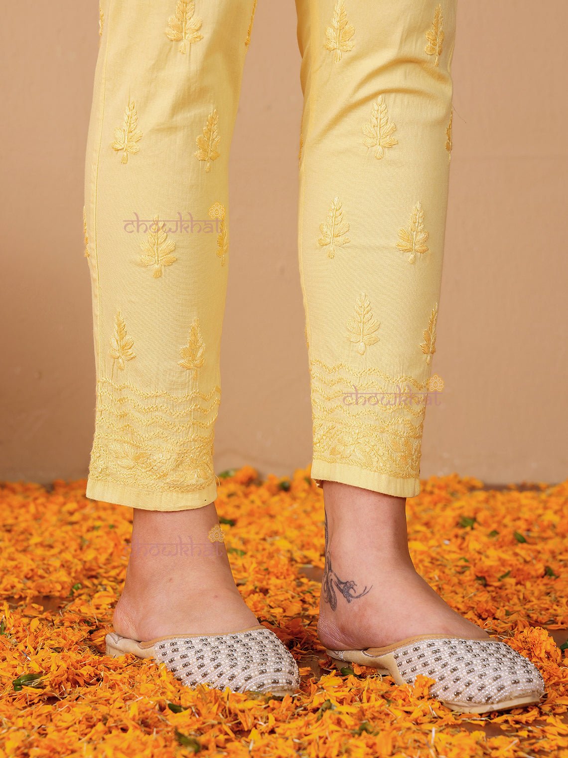 Zaina Aline Chikankari Suit Set with Mukaish Work - Chowkhat Lifestyle