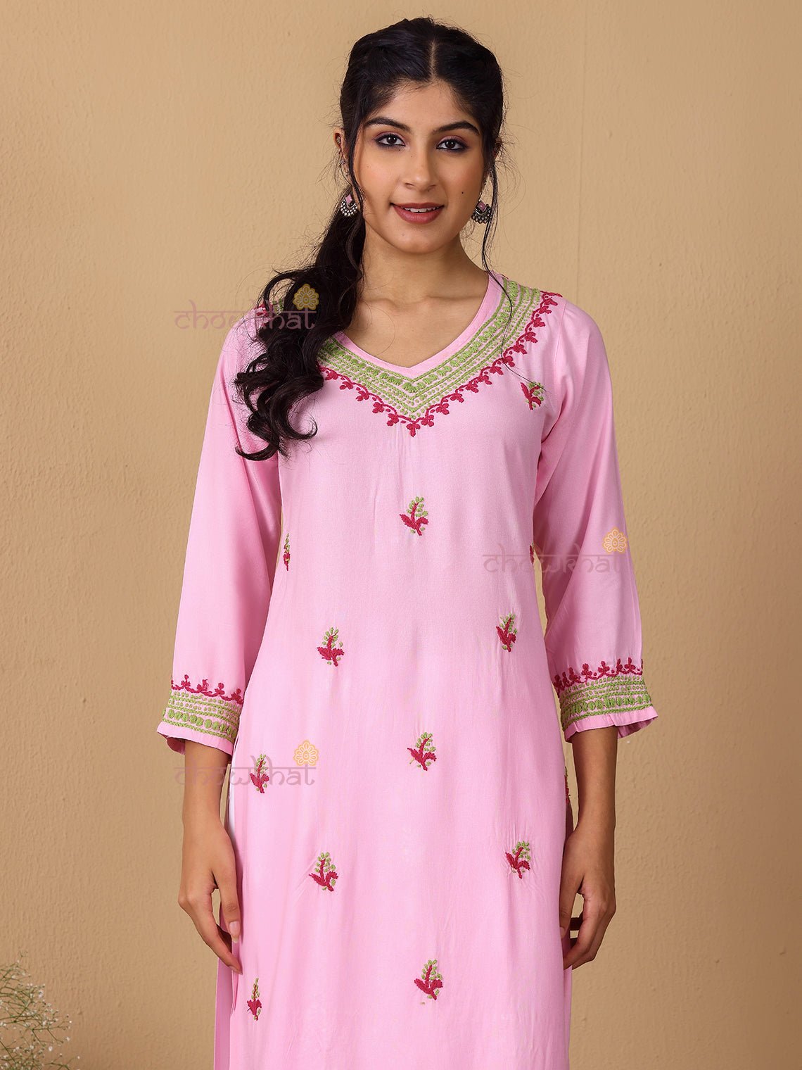 Viana Premium Rayon Straight Multi Color Chikankari Kurti - Chowkhat Lifestyle