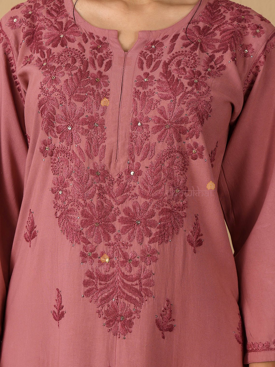 Noor Rayon Chikankari Kurti with Mukaish Work - Chowkhat Lifestyle