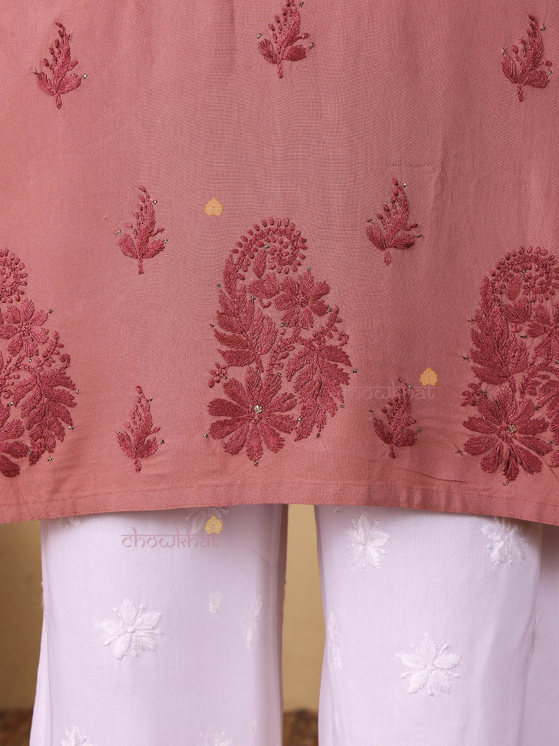 Noor Rayon Chikankari Kurti with Mukaish Work - Chowkhat Lifestyle