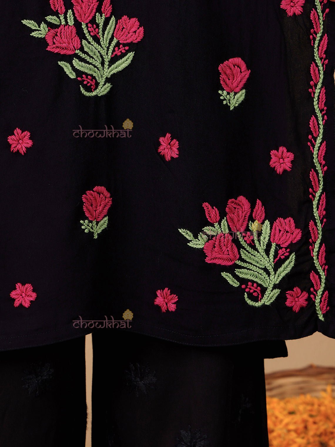 Ramya Rayon Straight Multi Color Chikankari Kurti - Chowkhat Lifestyle
