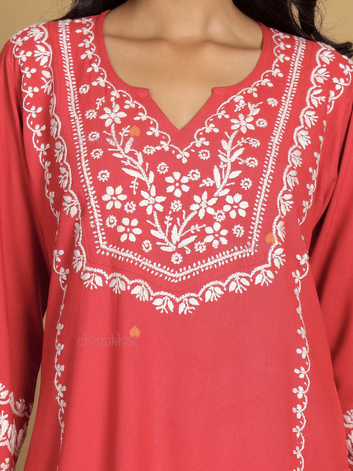 Alia Premium Rayon Straight Chikankari Kurti & Palazzo Set - Chowkhat Lifestyle