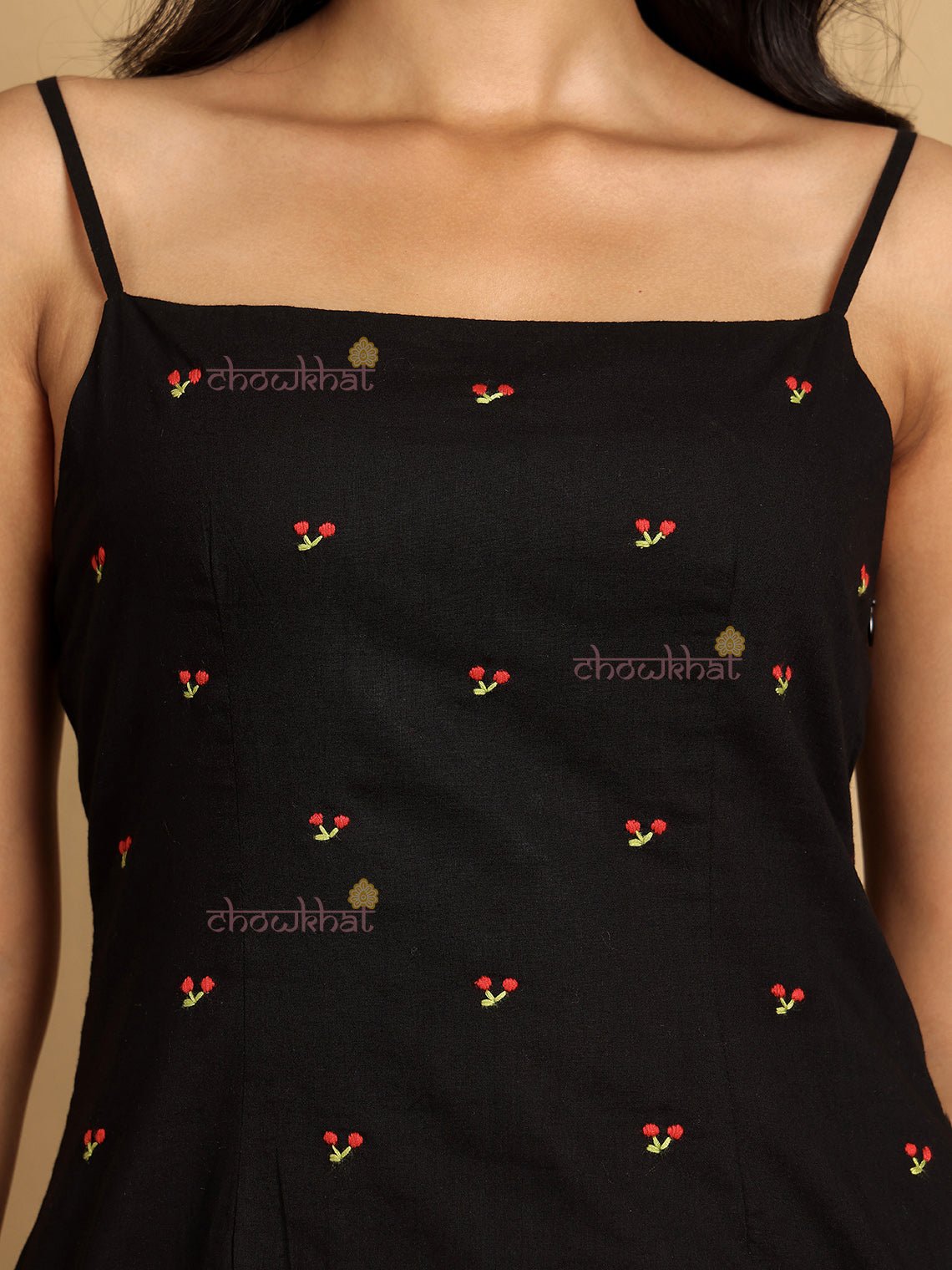 Tina Short Cotton Kurti With Hand Embroidery - Chowkhat Lifestyle