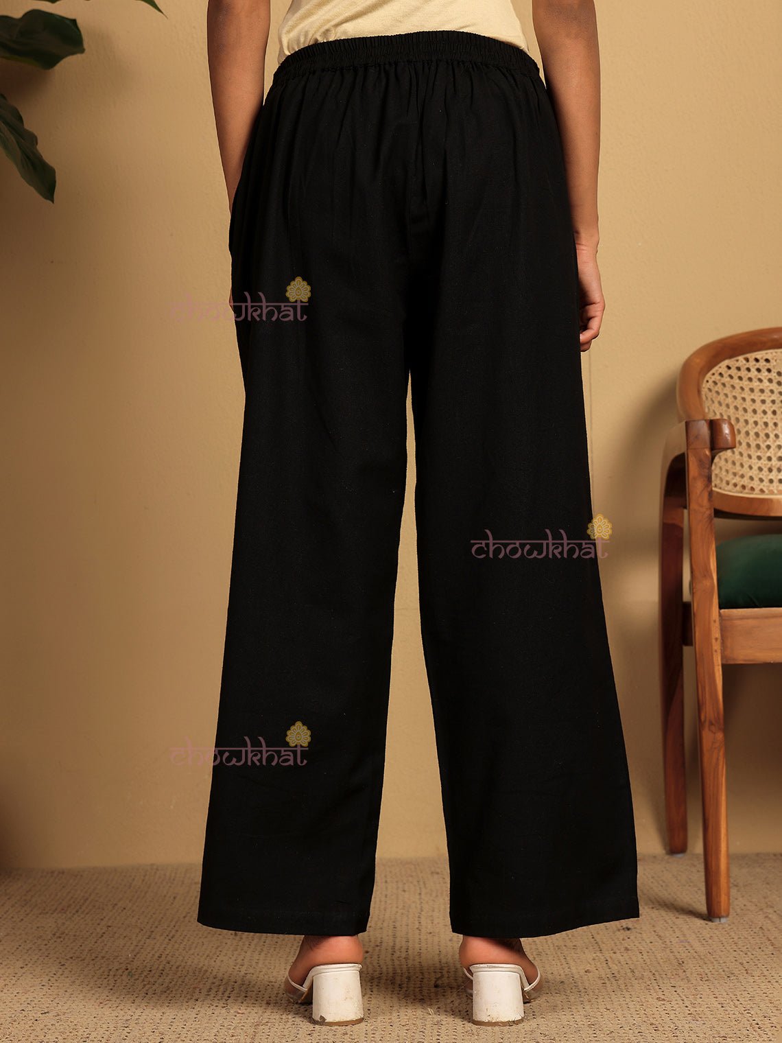 Ilaa Cotton Straight Pants with Pockets - Chowkhat Lifestyle