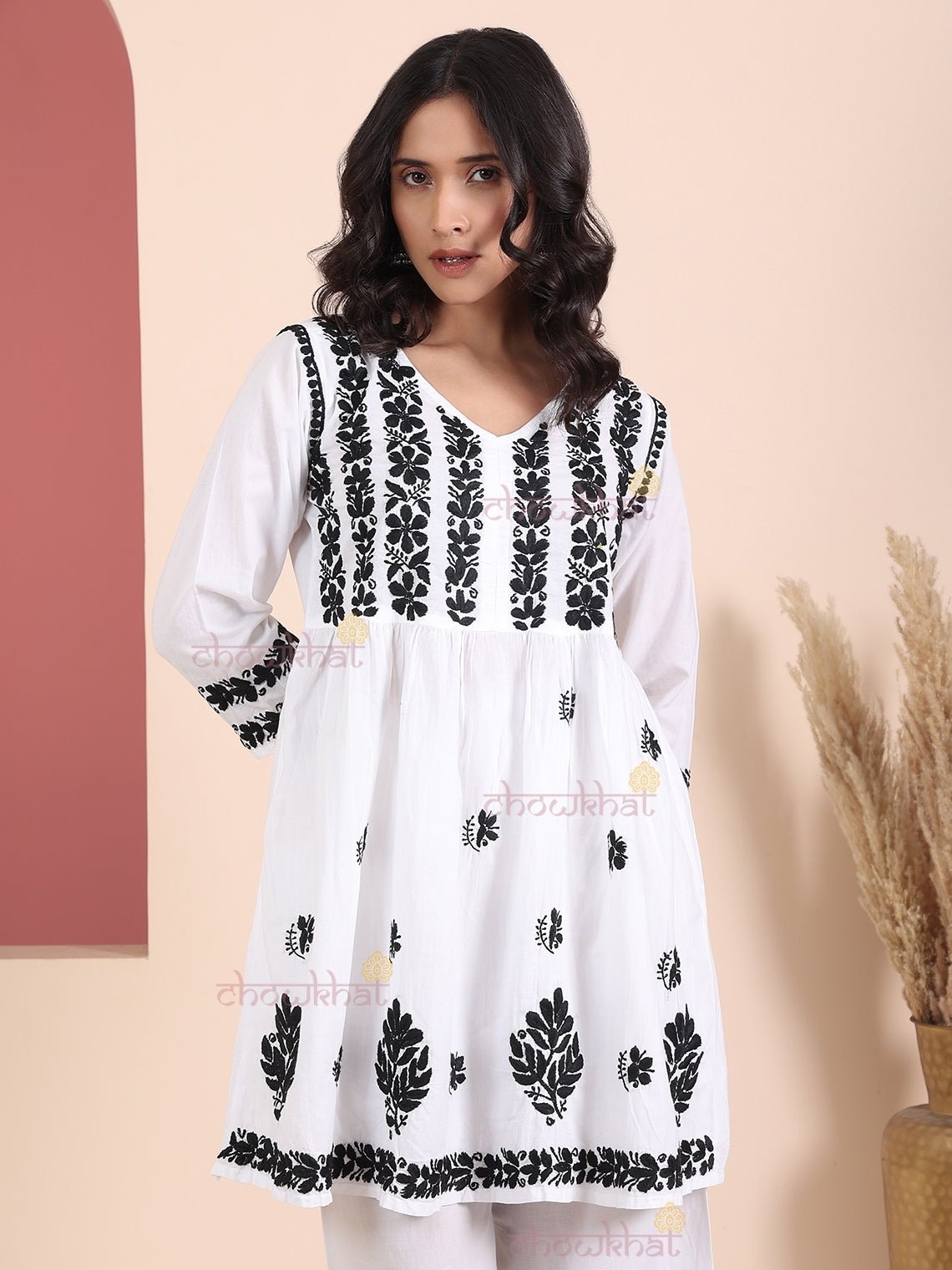 Inara Cotton Kurti & Palazzo Chikankari Set - Chowkhat Lifestyle