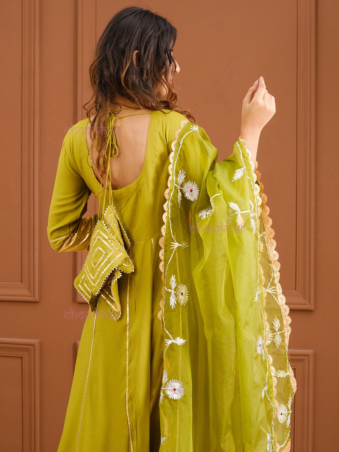 Ragini Aline Suit Set with Gota Work - Chowkhat Handicraft