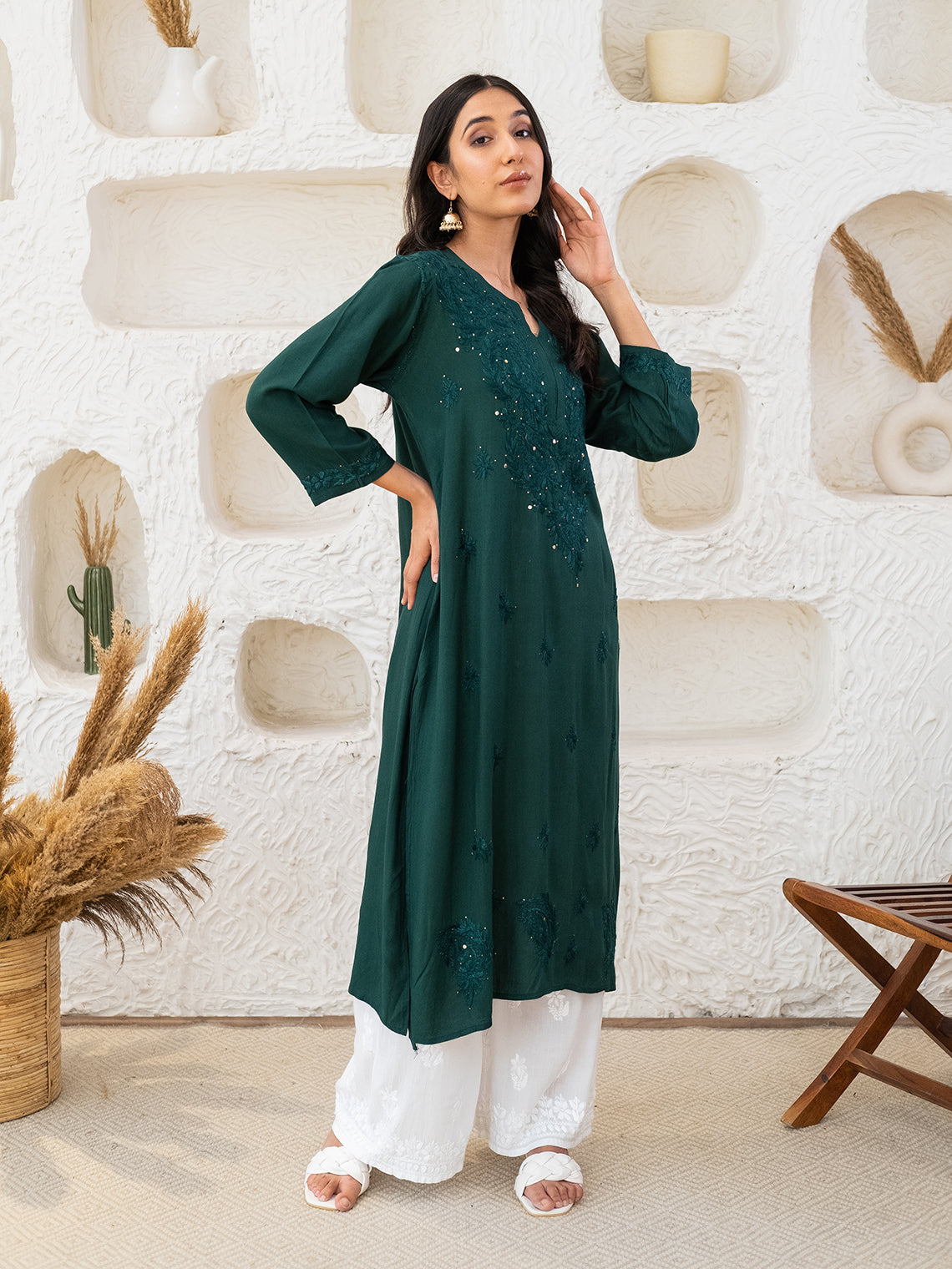 Formal Wear Straight Georgette Kurti With Mukesh Work, Wash Care: Machine  Wash at Rs 2350 in Ambala