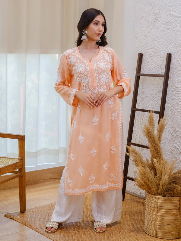 Inaya Modal Chikankari Kurti - Chowkhat Handicraft