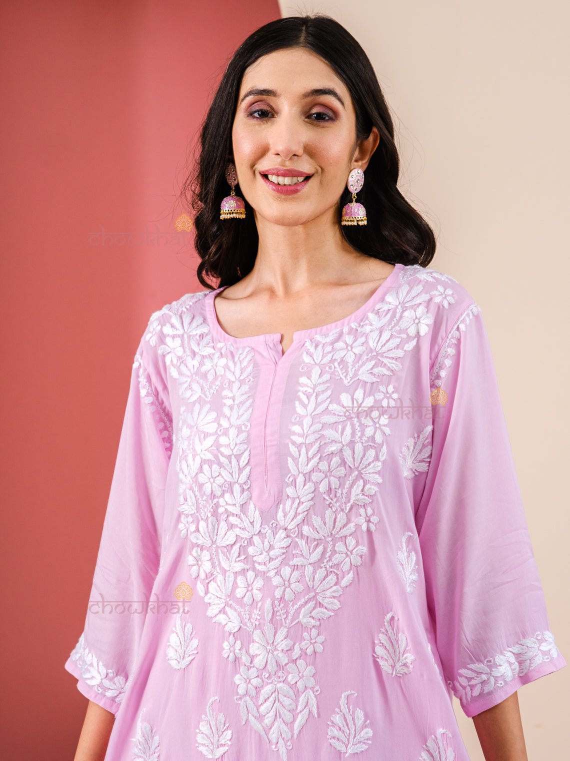 Samira Modal Chikankari Kurti & Palazzo Set - Chowkhat Handicraft