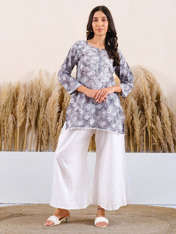 Tia Short Mul Cotton Chikankari Kurti - Chowkhat Lifestyle