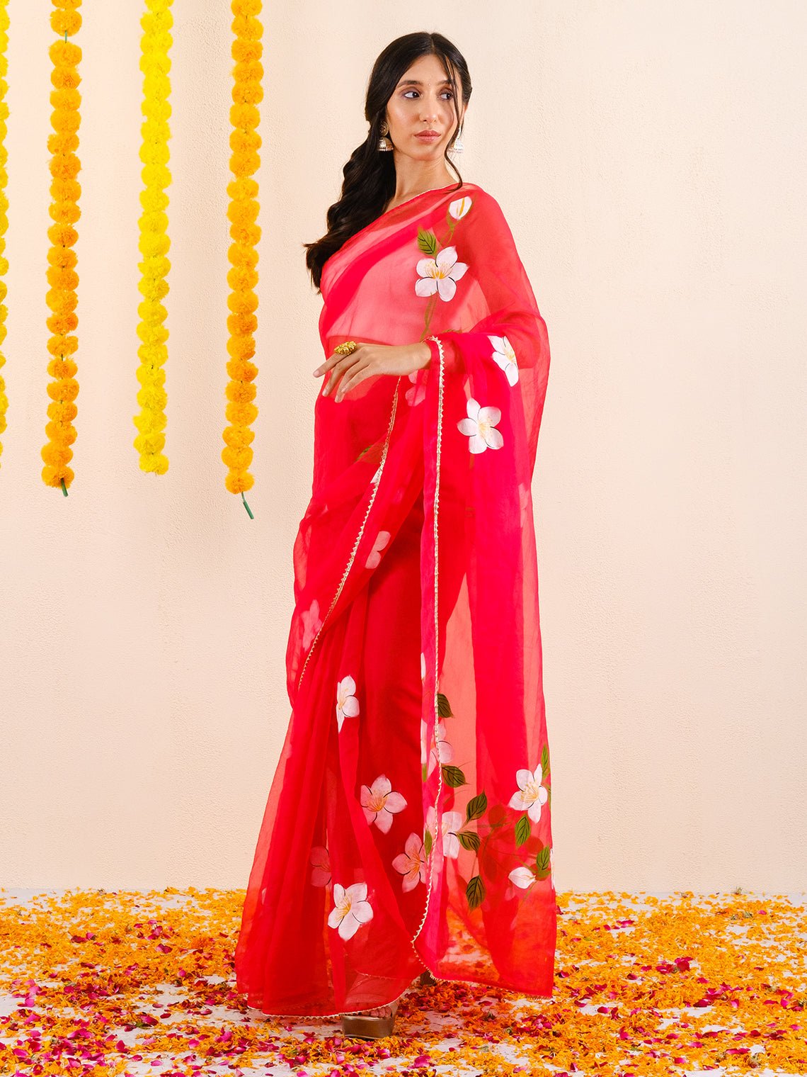 Arshiya Hand Painted Organza Saree - Chowkhat Lifestyle