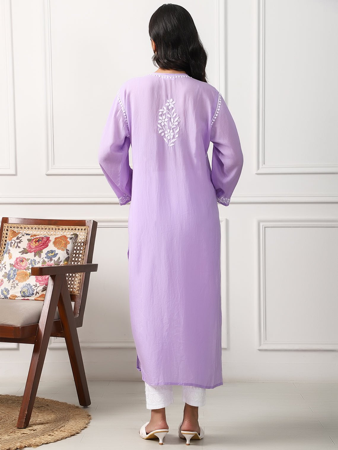 Dariya Nyra Style Modal Chikankari Kurti - Chowkhat Handicraft