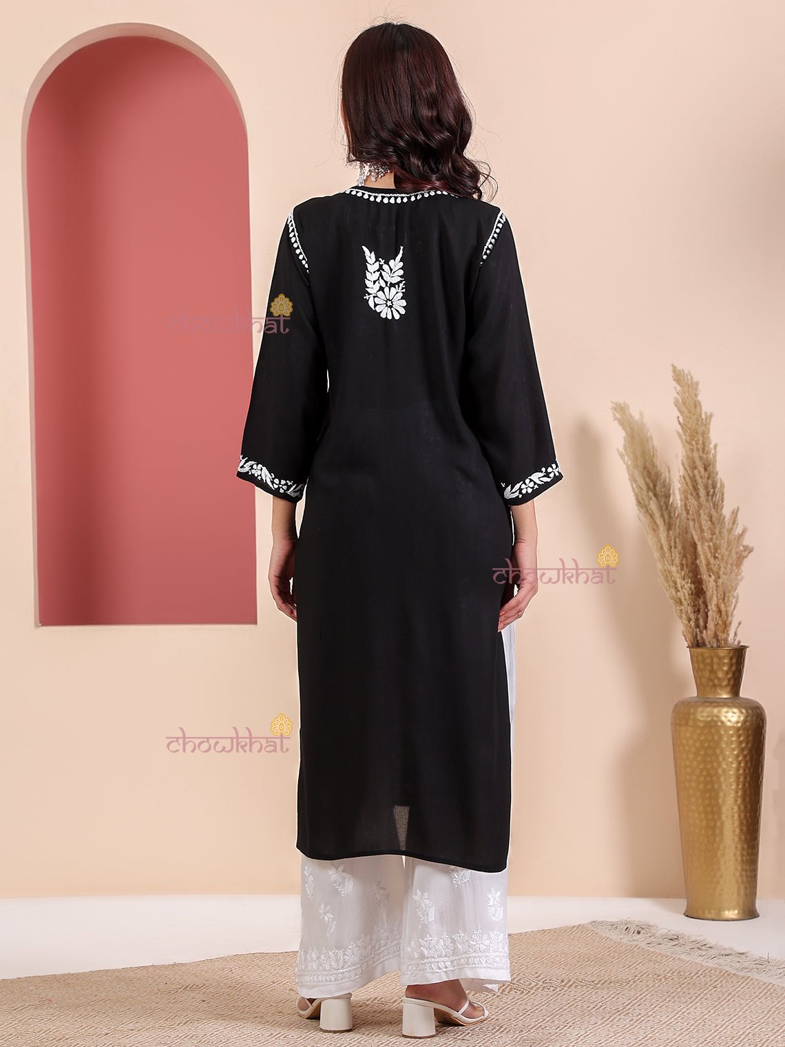 Razia Premium Modal Chikankari Kurti - Chowkhat Lifestyle