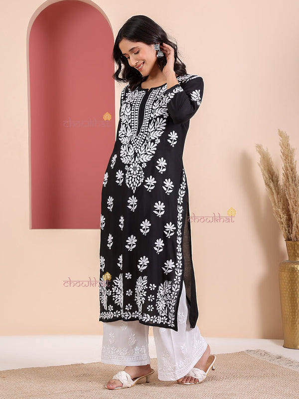 Irha Premium Modal Chikankari kurti - Chowkhat Lifestyle
